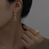 Dangle & Chandelier Vintage Gold Silver Color Simple Metal Chain Tassel Earrings For Women Fashion Geometric Earring Temperament Jewelry 202