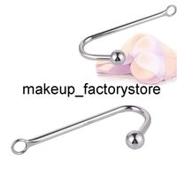 Massage 120g Stainless steel anal hook with beads hole metal butt plug anus fart putty slave Prostate Massager BDSM sex toy for me198v