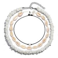 Muschel Halskette Set für Frauen Pearl Choker SeaShell Beach Boho Verstellbarer Schmuck
