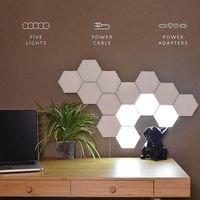 White DIY Quantum Lamp Touch Sensor wall lamps LED Hexagon L...