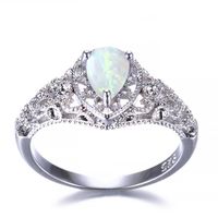 5 pezzi Luckyshine S925 Sterling Silver Women Opal Rings Blue White Natural Rainbow Topaz Fedding Wedding Engagemen Rings #7-10286u