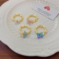 Frauenring Sommerkristallperlen Vintage -Ringe Set neues koreanisches Frauenschmucktemperament Accessoires süßes Ästhetik Geschenk