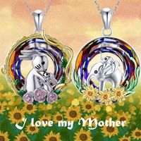 Elephant Rabbit Mother and Child Necklace Set Ladi Romantic Cute Jewelry Accsori Gifts for Mom