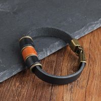 Tennis Vintage Viking Genuine Leather Bracelets For Men Toggle-Clasp Cuff Handmade Winding On Hand Male Jewelry GiftTennis