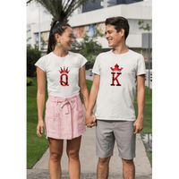 Women's T-Shirt Couple Man Women Summer T Shirt Funny K Q Printing Black Date Clothing Tee Tops Short Sleeve Tshirts Lover Brand ClothesWome