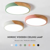Nordische Holzdeckel-Lampe Dimmbare LED-Deckenleuchten rund 30-60 Größendurchmesser Ultra-dünner Leuchten Lumniarre2594