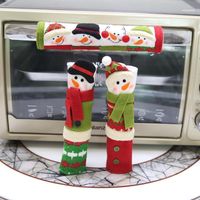 クリスマスデコレーション3PCS冷蔵庫ドアハンドルカバー電子レンジ食器洗い機キッチンデコレーショングローブ布プロテクター1