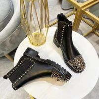 2020 new fashion luxury ladies short boots stylish comfortable leather women short boots Color motorcycle Martin boots size 35-41238s