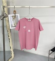 女性のTシャツデザイナーの正しい春と夏の新しいセリウムの植字の手紙印刷ローズパウダーエージングファッションフランスの半袖レディースラウンドネック0TOJ