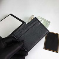 whole fashion black Card Holders woman credit cards wallet men Designer pure color Pebble leather luxury with box253N