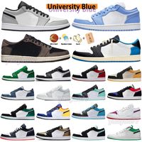 2022 Jumpman 1 Homens homens Sapatos de basquete baixo OG 1S Triple White Shadow Designer University University UNC UNC Black Bred Toe