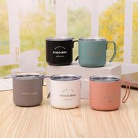 Factory Wholesale 6 Color Mugs Handle Coffee Cup Stainless Steel Cup Vacuum Insulation Beer Wine Cup Baby Portable Drinking Water Bottle