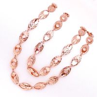 Cadeias de ouro roxo banhado 14k rosa moda de oliva tipo Hollow racha de colar de jóias de noivado romântico de empilhamento