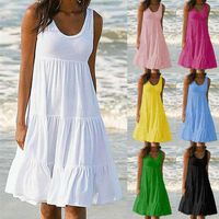 Casual Dresses Summer Dress White Women Fashion Plus Size Sl...