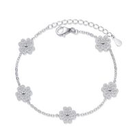 Moissanite Charm Bracelets Sterling Silver Ladys casual chain four-leaf clover Mozzarella Bracelet Jewelry