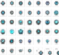 Tıkık kancaları Noosa Ginger Snap Crysal parçaları mavi mücevher druzy takılar 18mm metal düğmeler diy bileklik mücevher hediyesi drop deliv luckhat dhtys