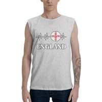 Men's Tank Tops Heartbeat I Love England Mens Sleeveless Tees Shirts