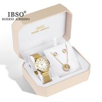 Wristwatches Romantic Octagonal Box Women Watch Set Christmas Gift Luxury Zircon Necklace And Earrings Japanese Movement LadiesWristwatches