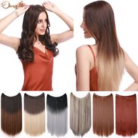Costume Accessories Synthetic 20inch Invisible Wire No Clip One Piece Hair Extension 64 Colors False Hair Hairpieces For Women