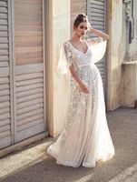 Hochzeitskleid 2022 Frühling Neue große Größe sexy Spitze V-Ausschnitt Rückenfreies Kleid Travel Shooting Großhandel