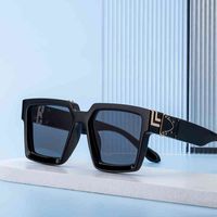 2022 Ретро прямоугольник гангстер Pop Sunglass толстая рамка мода украсить солнцезащитные очки унисекс
