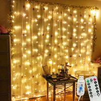 Strings Luzes de cortina de cortina de fada em cachoeira interna Usb 3x2m Decoração do quarto LED para festas de Natal de casamento ano