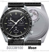 Bioceramic Moonswatch Swiss Quqrtz Chronograph Herren Watch SO33M100 Mission zum Moon 42 Real Grey Ceramic Black Nylon mit Box Stoppwatch Super Edition TimeZonewatch