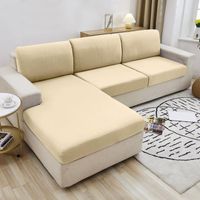 Stuhlabdeckungen Massives Sofa-Kissenbezug Stretch L-förmiger Chaise-Slipcover Gummizug für 3 Sitze Wohnzimmer Dekor