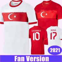 2021 Turkiet National Team Mens Fotboll Jerseys Celik Demiral Ozan Kabak Calhanoglu Yazici Hem Röd bort Vit Fotbollskjortor Kortärmad