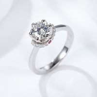 Silver 925 Rings de esterling 1 anillo de compromiso de moissanite de quilates para mujeres