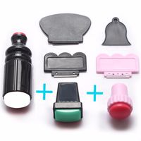 Whole- O 7PCS L XL Large Small Scraper Nail Art Stamping Plate & Double Ended Stamper Image Tool Top Quality Dropship245M