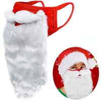 Decorazione per feste Natale 3d Babbo Natale Maschese per barba maschere per adulti unisex divertente riutilizzabile per il viso per cosplay