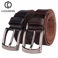 CCOOLERFIRE Men Cinturón de grano completo 100% real Real Cowkin Top Layer de cuero Jeans suaves Cinturones de cuero para la piel de vaca para TM053 220531