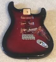 Fender (Starcaster) Stratocaster Crimson Red Burst Flame Top Body Suicay Full