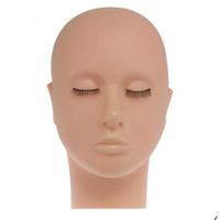 Nowa mannequin płaska głowa ćwicz silikonowe rozszerzenia rzęsów makijaż modelu masażu narzędzie treningowe 243U