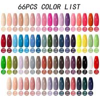 NXY Nails MTSSII 25/60pcs Farbgel Polnische Set Glitter -Pailletten abteilen UV Semi Permanent Basis und Deck Coat Art Kits