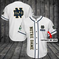 Notre Dame Anpassen Sie nennen Baseball -Trikot -Shirt 3D Printed Men S Casual S Hip Hop Tops 220712