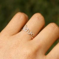 10PCS- R020 Gold Silver Forever Endless Real Love Rings for Couples Cute Romantic Alphabet Love Letters Rings Jewelry for Women251j