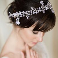 Başlıklar Gelin Düğün Kristal Rhinestone Başlık Saç Aksesuarları Kadın Gelin Tiara Başlık Başlıkları