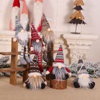 Christmas Ornament Knitted Plush Gnome Doll Christmas Tree W...