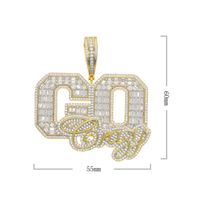 Chains Summer Iced Out Letter Crazy Pendant Necklace Paved F...