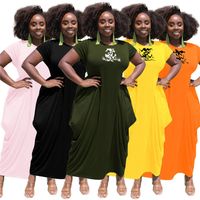 Moda Plus Size Dress 2022 Designer de verão Mulheres roupas One Pice