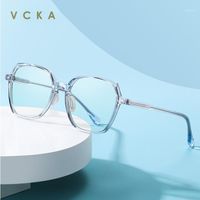 Sunglasses VCKA 2022 -0.5 To-6.0 Fashion Myopia Glasses Retro Men Women Polygon Frame Anti Blue Light Computer Reader With CR-39 Lens