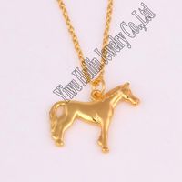 Anhänger Halsketten Ankunft Gold Farbe Pferd Charm Schmuck Halskette Link Kette