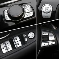 Car Interior Accessories ABS Chrome Button Cover Stickers For BMW 3 5 6 7 Series X3 X4 F10 F07 F06 F12 F13 F01 F02 F20 F30 F32 Car269V