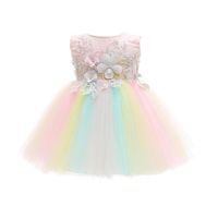 Mädchenkleider ganze Kinder Regenbogen Babykleid Prinzessin Taufe Taufe Geburtstagsfeier Hochzeitskleider 1 Jahre INFA179K