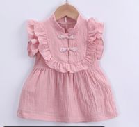 Baby Girls Dress Kids Sleeveless Dresses summer Cotton Linen...