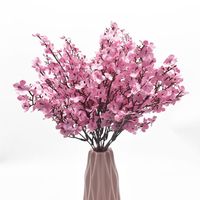 Decorative Flowers & Wreaths Gypsophila Silk Peach Blossom Bouquet Artificial 5 Forks 7 Color Small Plants Bunches Bonsai For Home Wedding D