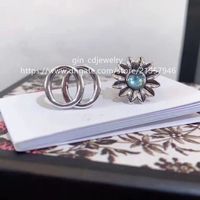 Designer di lusso Moda Lettera Antique Silver Ring Net Red Couple Birthday Wedding Regalo di fidanzamento
