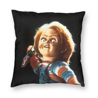 Cushion Decorative Pillow Horror Devil Doll Chucky Cover Home Decorative Child's Play Movie Cushion Case Throw For Car Double-sided Prin